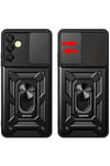 Mey İthalat®  Samsung Galaxy S24 FE Pars Lens Yüzüklü Silikon - Siyah