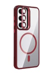 Mey İthalat®  Samsung Galaxy S24 FE Remim Lensli Magsafe Standlı Kapak - Bordo