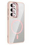 Mey İthalat®  Samsung Galaxy S24 FE Remim Lensli Magsafe Standlı Kapak - Pembe