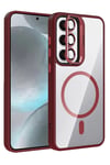 Mey İthalat®  Samsung Galaxy S24 FE Remim Lensli Magsafe Standlı Kapak - Bordo