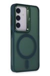 Mey İthalat®  Samsung Galaxy S24 Flet Lens Magsafe Kapak - Koyu Yeşil