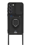 Mey İthalat®  Samsung Galaxy S24 Plus Kılıf Zuma Kartvizitli Yüzüklü Silikon - Siyah