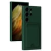 Mey İthalat®  Samsung Galaxy S24 Ultra Kılıf Kelvin Kartvizitli Silikon - Koyu Yeşil