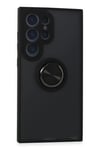 Mey İthalat®  Samsung Galaxy S24 Ultra Kılıf Montreal Yüzüklü Silikon Kapak - Siyah