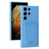 Mey İthalat®  Samsung Galaxy S24 Ultra Kılıf Kelvin Kartvizitli Silikon - Mavi