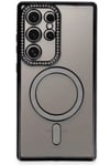 Mey İthalat®  Samsung Galaxy S24 Ultra Kılıf Joke Simli Magneticsafe Kılıf - Siyah