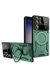 Mey İthalat®  Samsung Galaxy S24 Ultra Kılıf Joy Lens Standlı Kapak - Koyu Yeşil