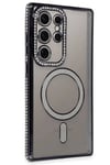 Mey İthalat®  Samsung Galaxy S24 Ultra Kılıf Joke Simli Magneticsafe Kılıf - Siyah