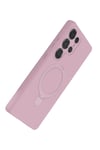 Mey İthalat®  Samsung Galaxy S24 Ultra Regal Magsafe Standlı Kapak - Açık Pembe