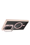 Mey İthalat®  Samsung Galaxy S24 Ultra Remim Lensli Magsafe Standlı Kapak - Pembe