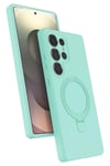 Mey İthalat®  Samsung Galaxy S24 Ultra Regal Magsafe Standlı Kapak - Su Yeşili
