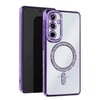 Mey İthalat®  Samsung Galaxy S25 Edge Joke Simli Magneticsafe Kılıf - Derin Mor