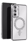 Mey İthalat®  Samsung Galaxy S25 Edge Joke Simli Magneticsafe Kılıf - Gümüş