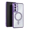 Mey İthalat®  Samsung Galaxy S25 Edge Joke Simli Magneticsafe Kılıf - Derin Mor