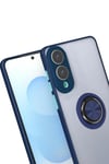 Mey İthalat®  Samsung Galaxy S25 Edge Kılıf Montreal Yüzüklü Silikon Kapak - Lacivert