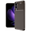 Mey İthalat®  Samsung Galaxy S25 Edge Kılıf Auto Focus Karbon Kapak - Kahverengi