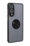 Mey İthalat®  Samsung Galaxy S25 Edge Kılıf Montreal Yüzüklü Silikon Kapak - Siyah