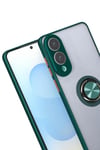 Mey İthalat®  Samsung Galaxy S25 Edge Kılıf Montreal Yüzüklü Silikon Kapak - Yeşil