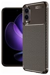 Mey İthalat®  Samsung Galaxy S25 Edge Kılıf Auto Focus Karbon Kapak - Kahverengi