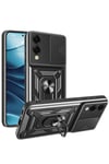 Mey İthalat®  Samsung Galaxy S25 Edge Pars Lens Yüzüklü Silikon - Siyah