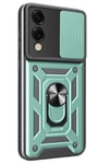 Mey İthalat®  Samsung Galaxy S25 Edge Pars Lens Yüzüklü Silikon - Yeşil
