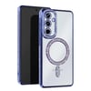 Mey İthalat®  Samsung Galaxy S25 Kılıf Joke Simli Magneticsafe Kılıf - Mavi