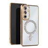 Mey İthalat®  Samsung Galaxy S25 Kılıf Joke Simli Magneticsafe Kılıf - Gold