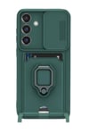 Mey İthalat®  Samsung Galaxy S25 Plus Kılıf Zuma Kartvizitli Yüzüklü Silikon - Yeşil