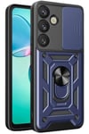 Mey İthalat®  Samsung Galaxy S25 Plus Kılıf Pars Lens Yüzüklü Silikon - Lacivert