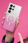 Mey İthalat®  Samsung Galaxy S25 Plus Pummel Shiny Magsafe Kapak - Pembe