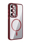 Mey İthalat®  Samsung Galaxy S25 Remim Lensli Magsafe Standlı Kapak - Bordo