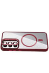 Mey İthalat®  Samsung Galaxy S25 Remim Lensli Magsafe Standlı Kapak - Bordo