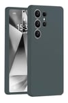 Mey İthalat®  Samsung Galaxy S25 Ultra Kılıf Nano içi Kadife Silikon - Koyu Yeşil