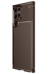 Mey İthalat®  Samsung Galaxy S25 Ultra Kılıf Auto Focus Karbon Kapak - Kahverengi