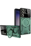 Mey İthalat®  Samsung Galaxy S25 Ultra Kılıf Joy Lens Standlı Kapak - Koyu Yeşil