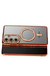 Mey İthalat®  Samsung Galaxy S26 Joke Simli Magneticsafe Kılıf - Turuncu