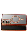 Mey İthalat®  Samsung Galaxy S26 Joke Simli Magneticsafe Kılıf - Turuncu