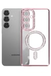 Mey İthalat®  Samsung Galaxy S26 Joke Simli Magneticsafe Kılıf - Pembe