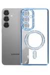 Mey İthalat®  Samsung Galaxy S26 Joke Simli Magneticsafe Kılıf - Mavi