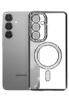 Mey İthalat®  Samsung Galaxy S26 Joke Simli Magneticsafe Kılıf - Siyah