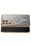 Mey İthalat®  Samsung Galaxy S26 Ultra Joke Simli Magneticsafe Kılıf - Gold