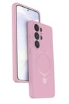 Mey İthalat®  Samsung Galaxy S26 Ultra Regal Magsafe Standlı Kapak - Açık Pembe