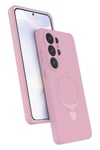 Mey İthalat®  Samsung Galaxy S26 Ultra Regal Magsafe Standlı Kapak - Açık Pembe