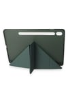 Mey İthalat®  Samsung Galaxy T870 Tab S7 11 Kılıf Kalemlikli Mars Tablet Kılıfı - Koyu Yeşil