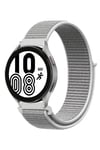 Mey İthalat®  Samsung Galaxy Watch 4 Hasırlı Cırtcırtlı Kordon - Beyaz