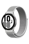 Mey İthalat®  Samsung Galaxy Watch 4 Hasırlı Cırtcırtlı Kordon - Beyaz