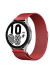 Mey İthalat®  Samsung Galaxy Watch 4 Metal Mıknatıslı Kordon - Kırmızı