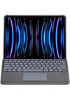 Mey İthalat®  T5509D iPad Pro 12.9 (2022) Kılıf Palermo Ledli Klavyeli Standlı Tablet Kılıfı - Siyah