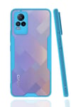 Mey İthalat®  Vivo V21e Kılıf Platin Silikon - Mavi