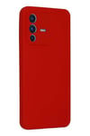 Mey İthalat®  Vivo V23 5G Kılıf Nano içi Kadife Silikon - Kırmızı